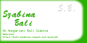 szabina bali business card